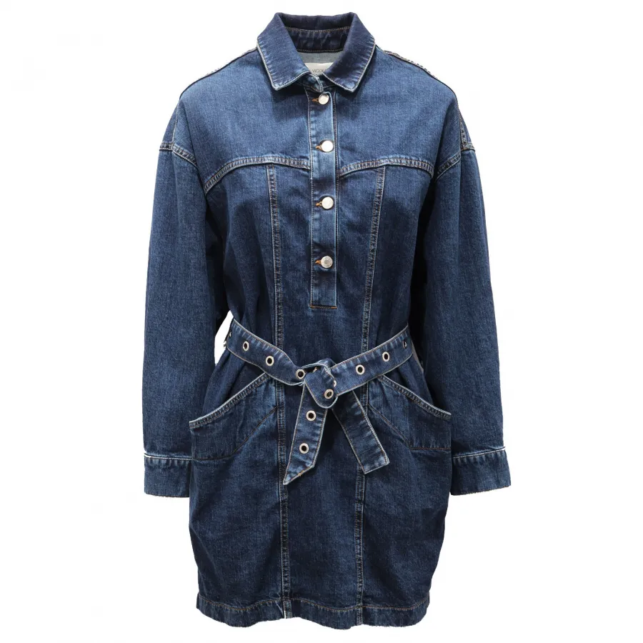 9033AF abito donna VICOLO blue denim cotton dress woman