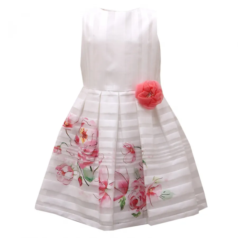9266AD abito bimba girl ELSY white printed dress kids