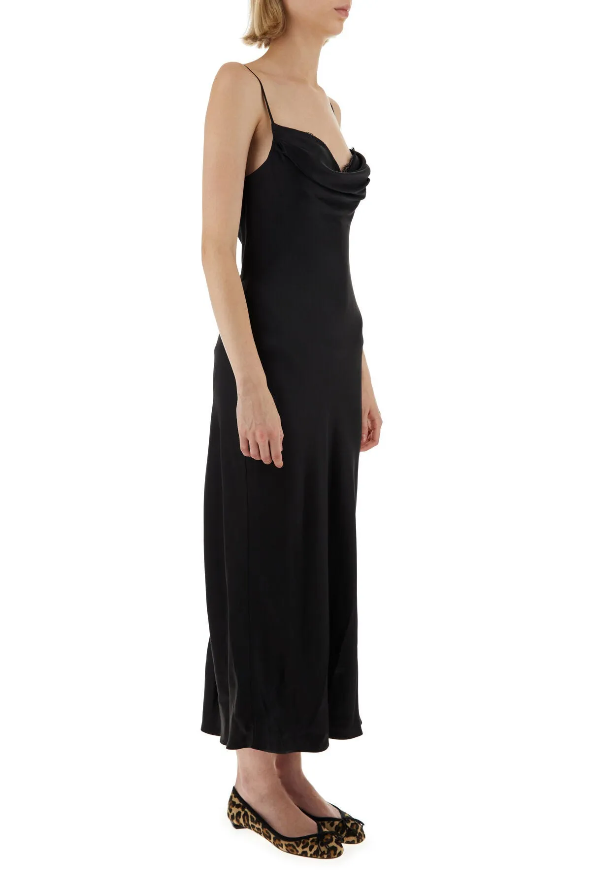 Black satin dress    