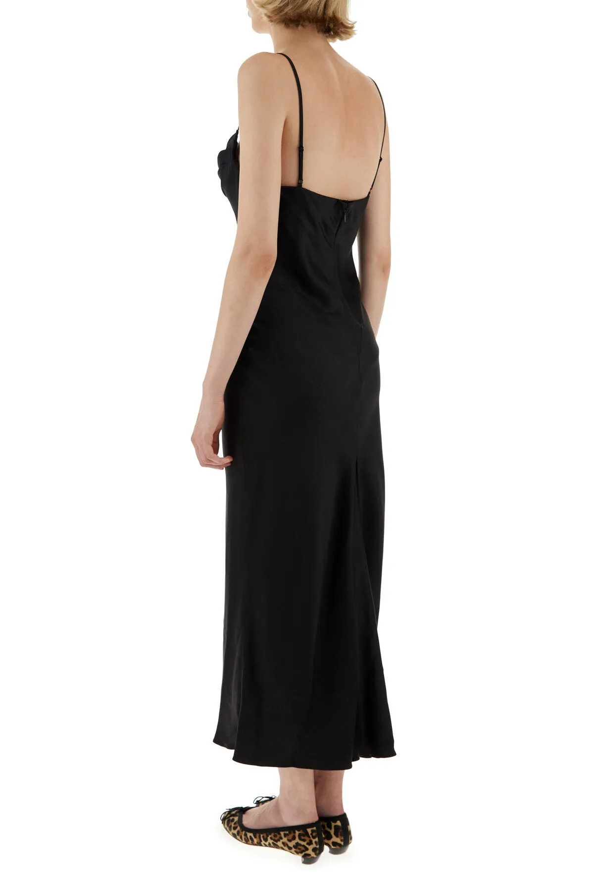 Black satin dress    