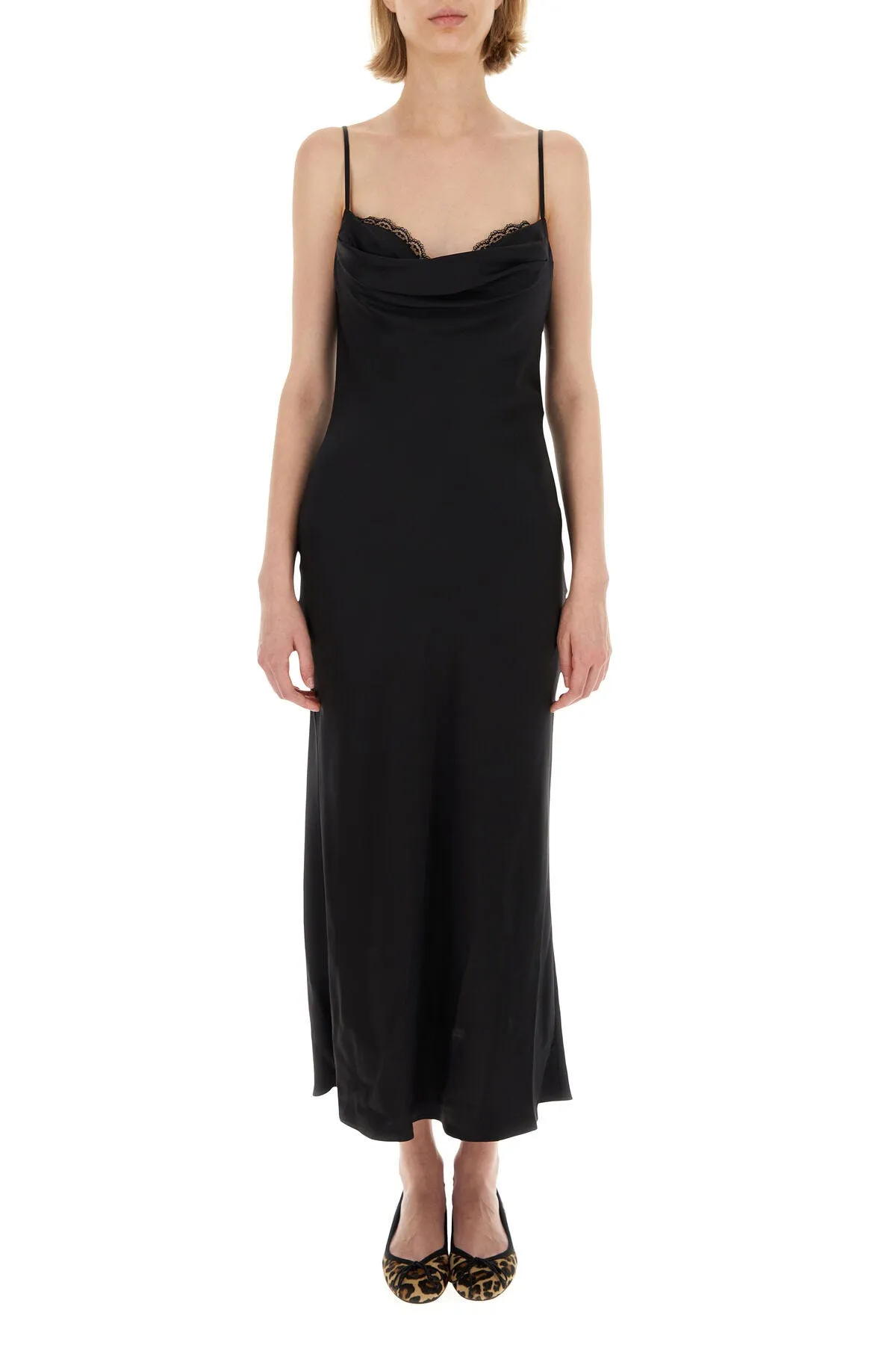 Black satin dress    