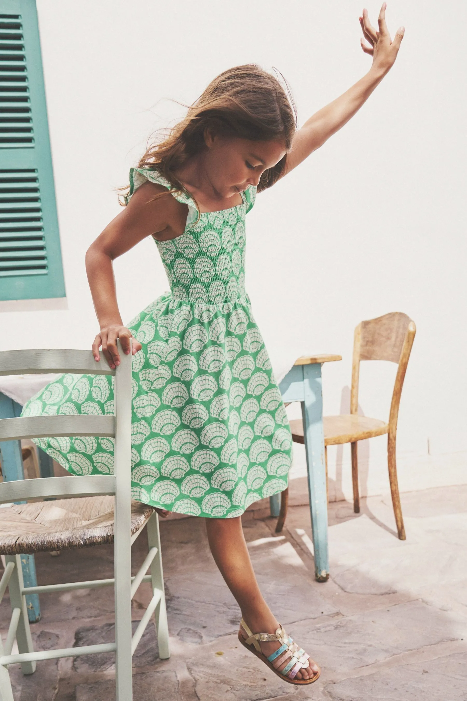 Boden 100% Cotton Shirred Jersey Dress    