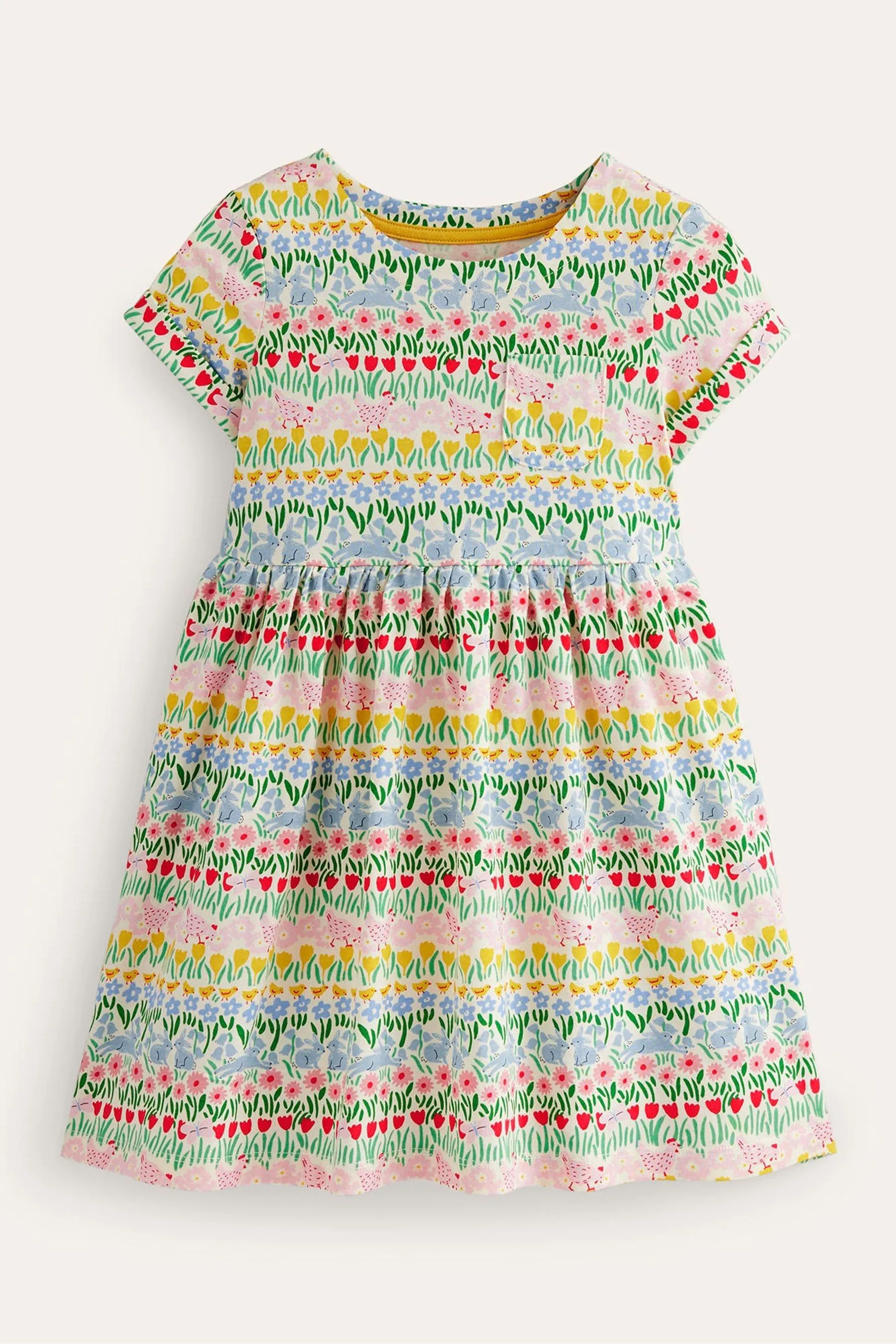 Boden 100% Cotton Short Sleeved Fun Jersey Dress    