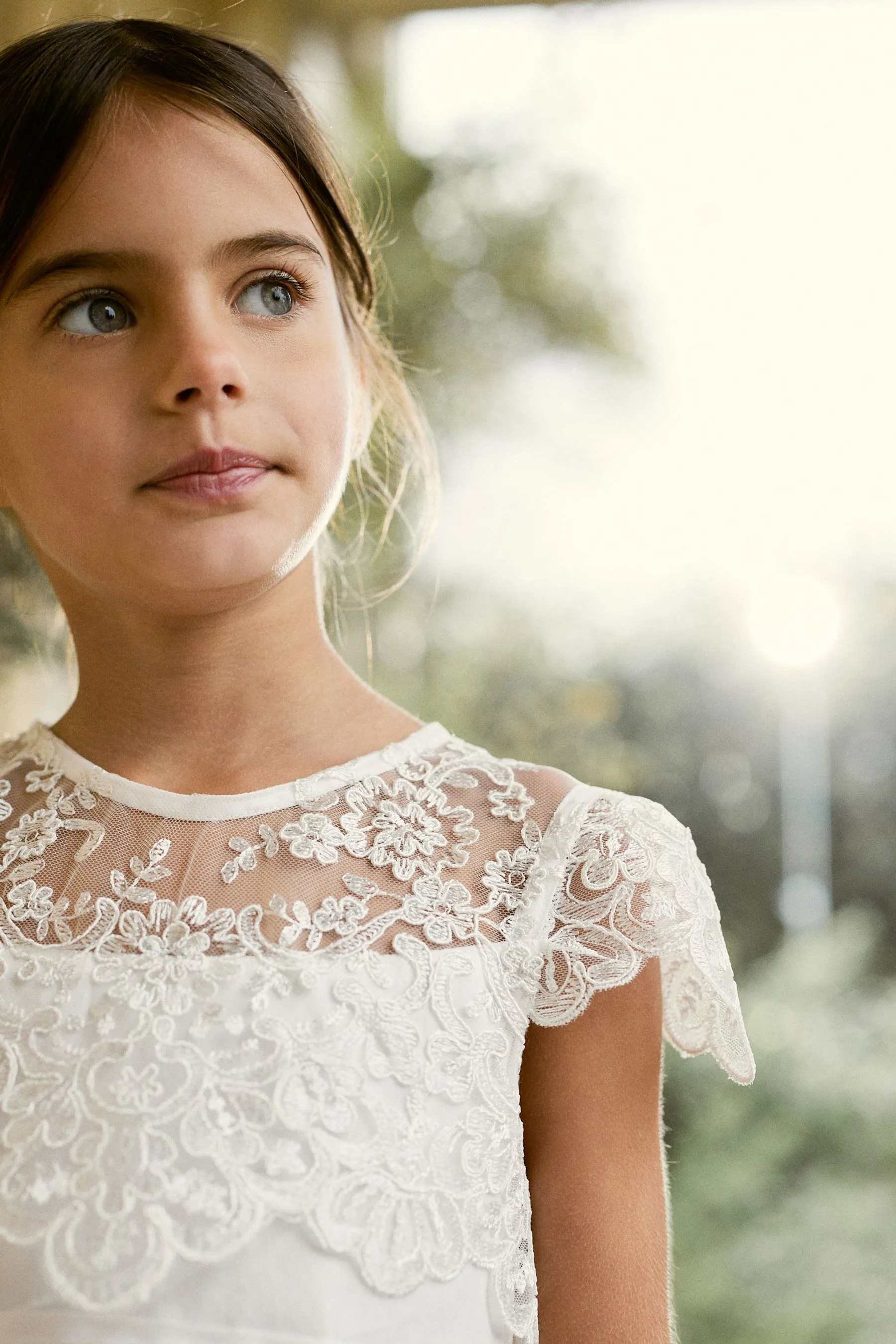 Lace Bodice Flower Girl Bow Dress (3-16yrs)    