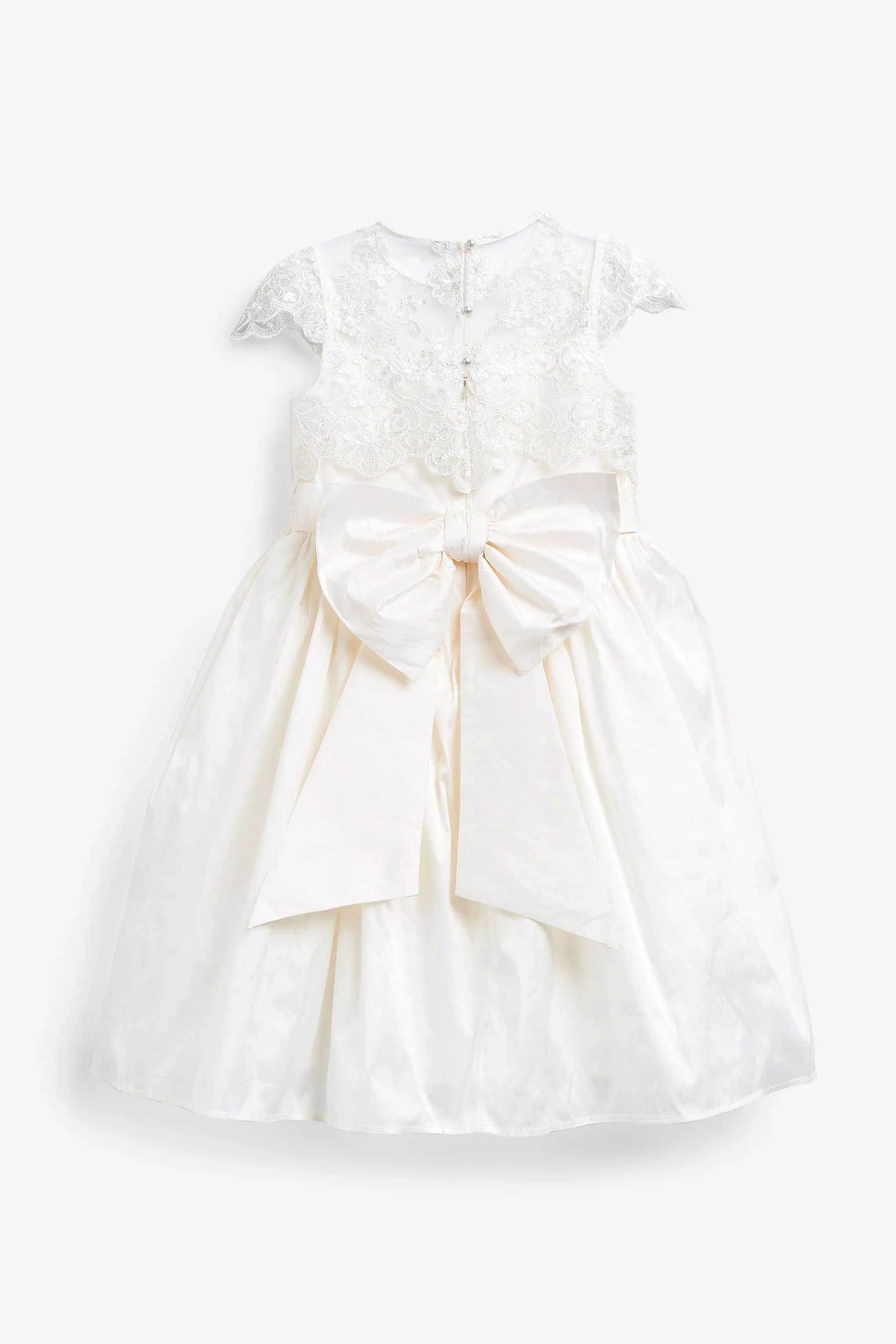 Lace Bodice Flower Girl Bow Dress (3-16yrs)    