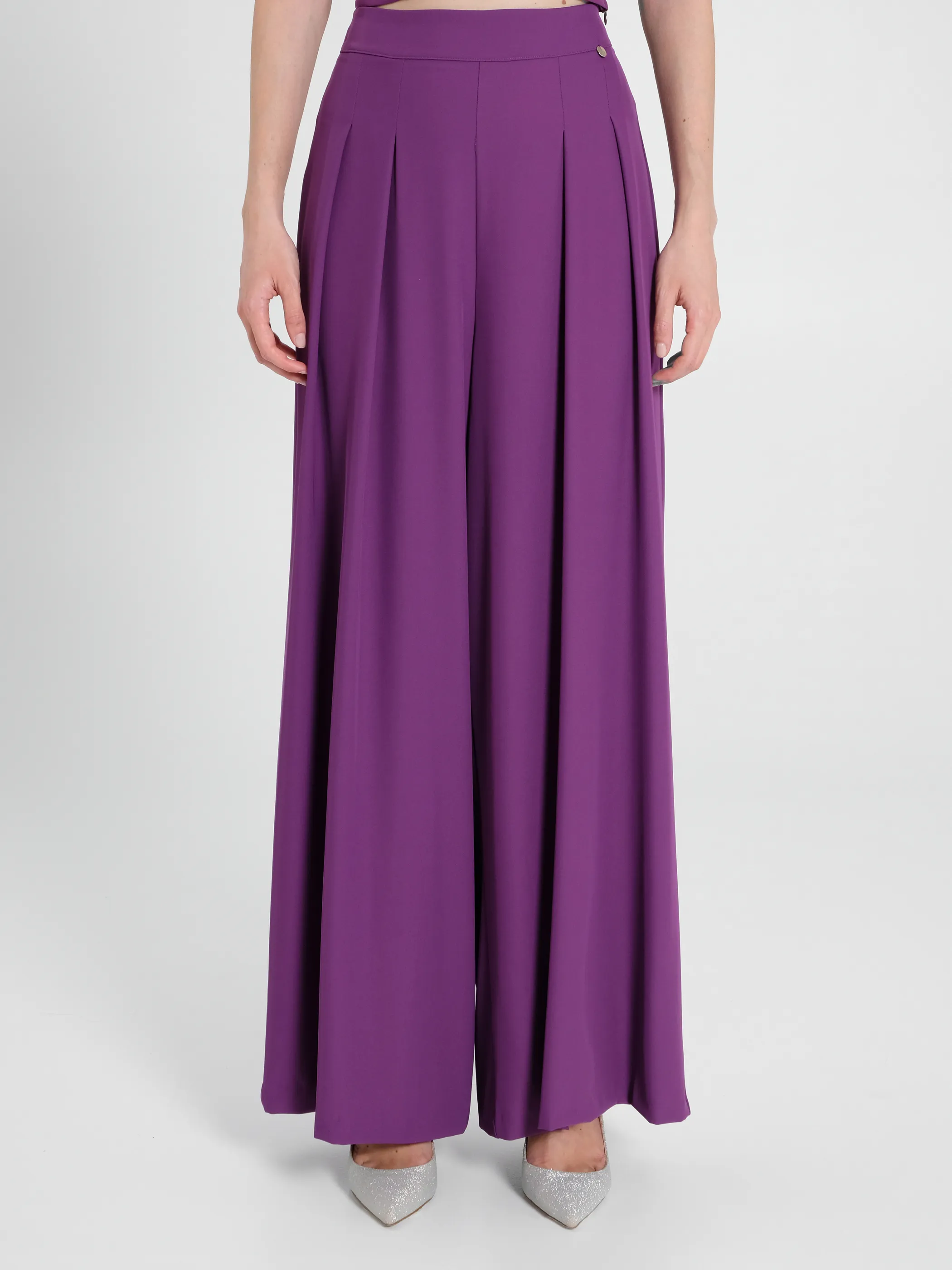      Pantaloni Palazzo Viola Melanzana     